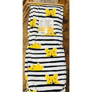 Winnie the Pooh Cloud Blanket Plush Yellow, Black, White Stripes 60x70